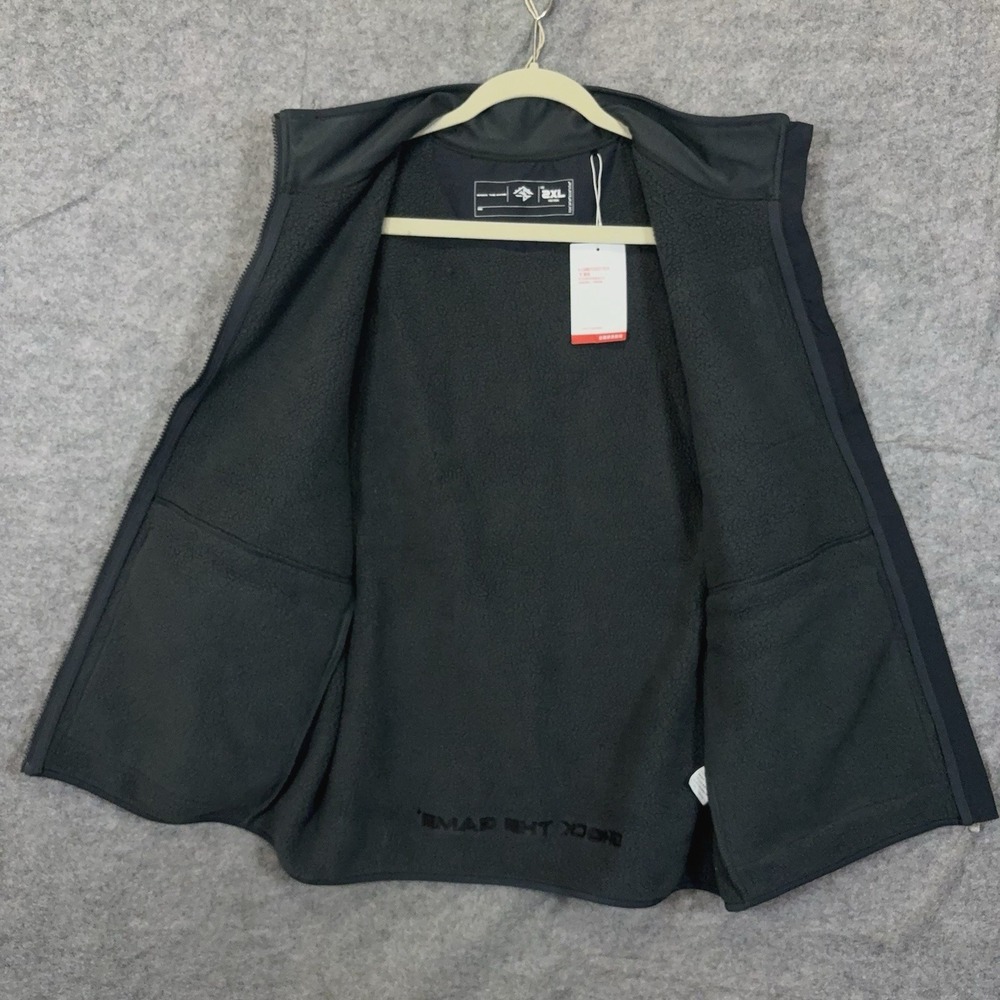 Anta Sports Shock The Game Fleece Vest Men Sz L Gray Black Lined NWT (SIZE NOTE) - Picture 3 of 12